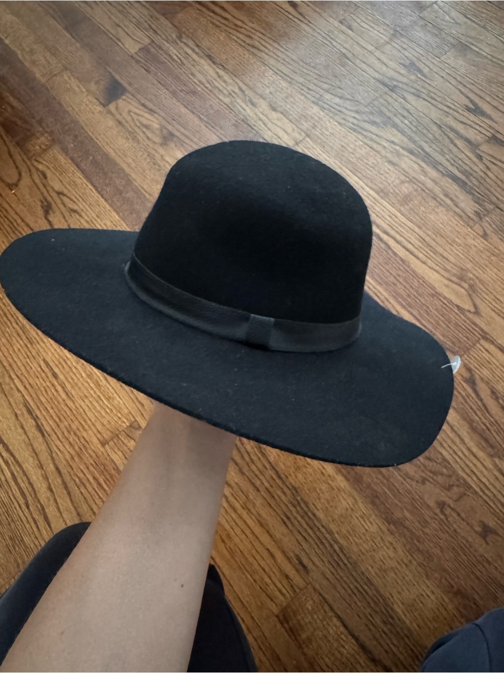 G.H. Bass Women’s Black Wide-brim Wool Felt Fedora One Size Boho Festival - Picture 3 of 6